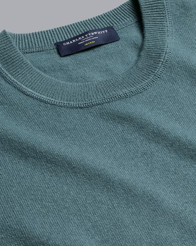 Pull En Cachemire Mérinos À Col Rond - Sarcelle Clair par - Charles Tyrwhitt - Modalova