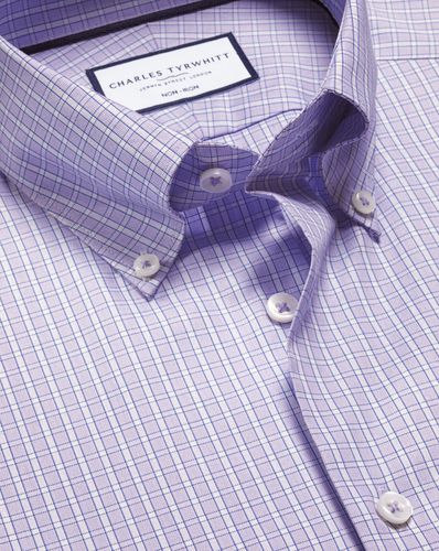 Chemise À Tissage Oxford Nervuré Et Carreaux Sans Repassage - par - Charles Tyrwhitt - Modalova