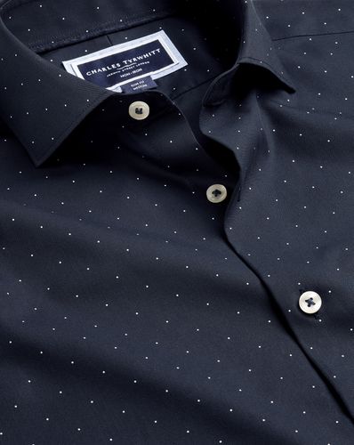 Chemise À Pois Et Col Semi-Italien Sans Repassage - par - Charles Tyrwhitt - Modalova