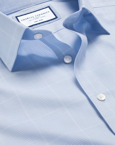 Chemise À Carreaux Prince-De-Galles Sans Repassage - Bleuet par - Charles Tyrwhitt - Modalova