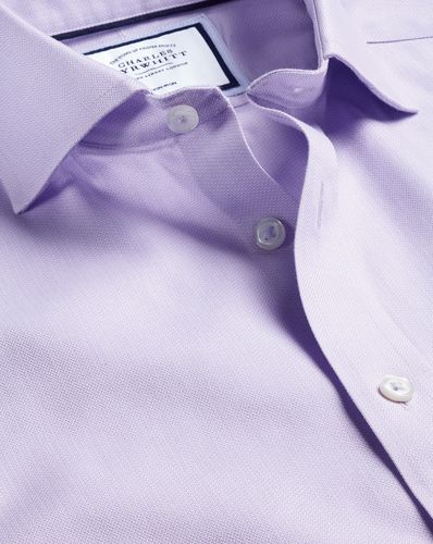 Chemise À Tissage Henley Et Col Italien Sans Repassage - Foncé par - Charles Tyrwhitt - Modalova