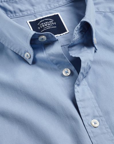 Chemise En Sergé Fin Lavé À Col Boutonné - par - Charles Tyrwhitt - Modalova