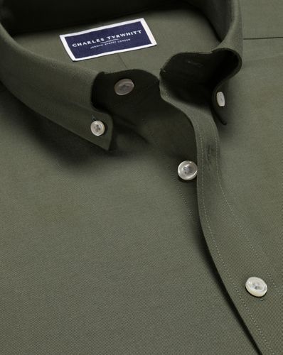Chemise En Sergé De Coton Brossé - par - Charles Tyrwhitt - Modalova