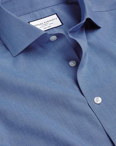 Chemise En Popeline À Col Italien Sans Repassage - par - Charles Tyrwhitt - Modalova