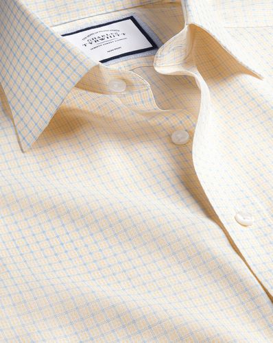 Chemise À Double Carreaux Sergés Sans Fer - Citron par - Charles Tyrwhitt - Modalova