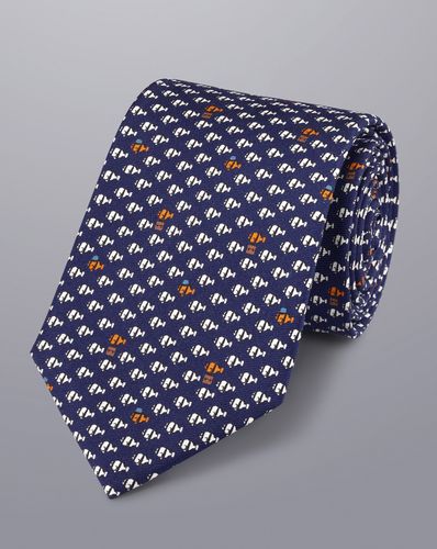 Cravate En Soie À Motif De Poisson - par - Charles Tyrwhitt - Modalova