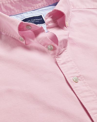 Chemise Oxford Unie Délavée À Col Boutonné - par - Charles Tyrwhitt - Modalova