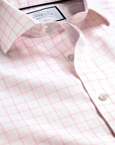 Chemise À Carreaux Et Col Italien Sans Repassage - Rose Pâle en par - Charles Tyrwhitt - Modalova