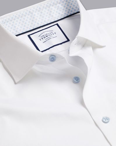 Chemise En Sergé À Col Semi-Italien Avec Bords Imprimés - par - Charles Tyrwhitt - Modalova