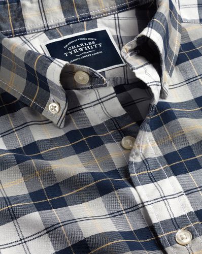 Chemise À Carreaux En Oxford Délavé À Col Boutonné - par - Charles Tyrwhitt - Modalova