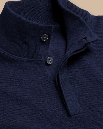 Pull À Col Boutonné En Cachemire Mérinos - par - Charles Tyrwhitt - Modalova