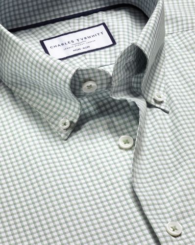 Chemise À Tissage Oxford Et Carreaux À Col Boutonné Sans Repassage - par - Charles Tyrwhitt - Modalova