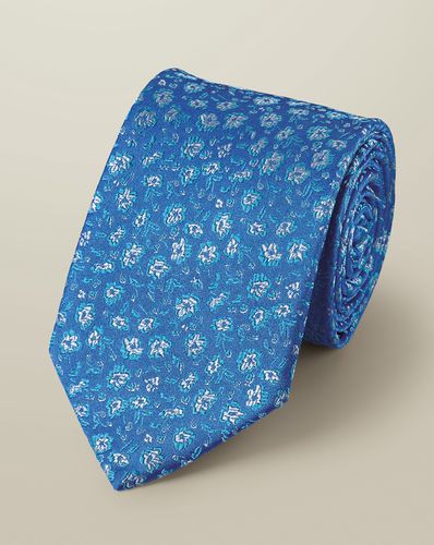 Cravate En Soie À Motif Cachemire Floral - Bleuet par - Charles Tyrwhitt - Modalova