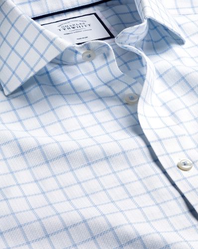 Chemise Henley Weave À Col Italien Sans Repassage - Bleuet par - Charles Tyrwhitt - Modalova