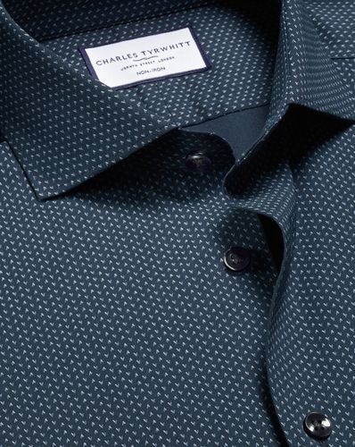 Chemise En Sergé Performance À Motif Géométrique Sans Repassage - Pétrole par - Charles Tyrwhitt - Modalova