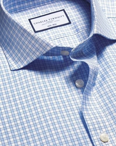 Chemise En Sergé À Carreaux Sans Repassage - Bleuet par - Charles Tyrwhitt - Modalova