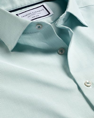 Chemise Stretch Texturée À Rectangle Sans Repassage - Menthe par - Charles Tyrwhitt - Modalova