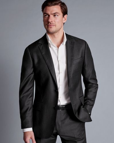 Veste De Costume De Luxe Britannique À Rayures - Gris Anthracite en par - Charles Tyrwhitt - Modalova