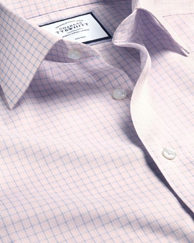 Chemise À Double Carreaux Sergé Sans Repassage - Rose Pâle en par - Charles Tyrwhitt - Modalova