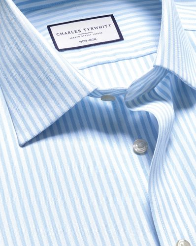 Chemise En Tissu Royal Oxford À Rayures Et Col Italien Sans Repassage - par - Charles Tyrwhitt - Modalova