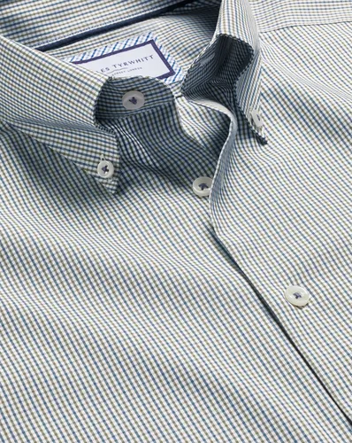 Chemise À Carreaux Vichy À Col Boutonné Sans Repassage - par - Charles Tyrwhitt - Modalova