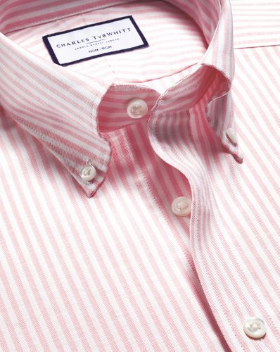 Chemise Oxford Extensible À Rayures Sans Repassage - Rose Pâle en par - Charles Tyrwhitt - Modalova