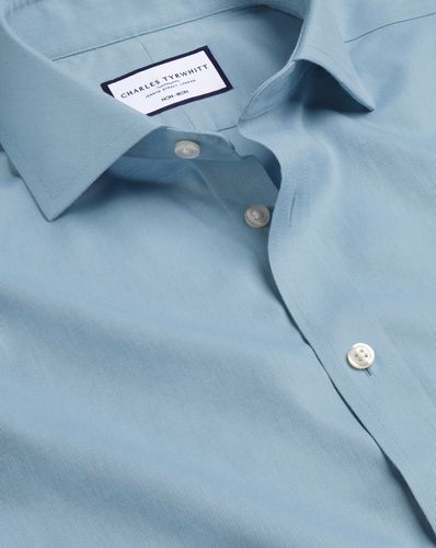 Chemise En Sergé À Col Italien Sans Repassage - Moyen par - Charles Tyrwhitt - Modalova