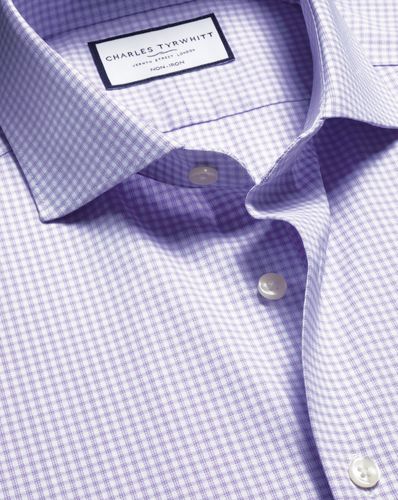 Chemise En Sergé Performance À Carreaux Sans Repassage - par - Charles Tyrwhitt - Modalova