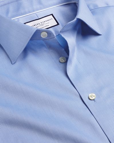 Chemise À Tissage Windsor Et Col Semi-Italien En Coton Égyptien - Bleuet par - Charles Tyrwhitt - Modalova