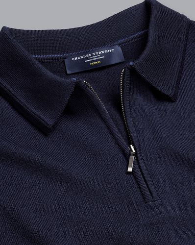 Pull Polo À Col Zippé En Mérinos par - Charles Tyrwhitt - Modalova