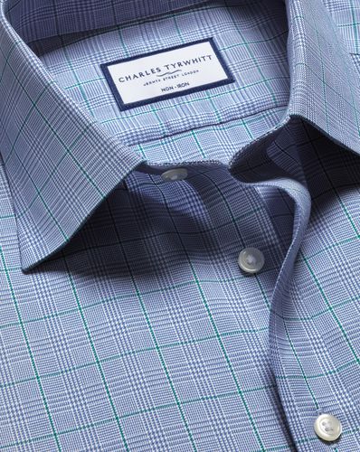 Chemise En Sergé À Carreaux Prince De Galles Sans Repassage - par - Charles Tyrwhitt - Modalova