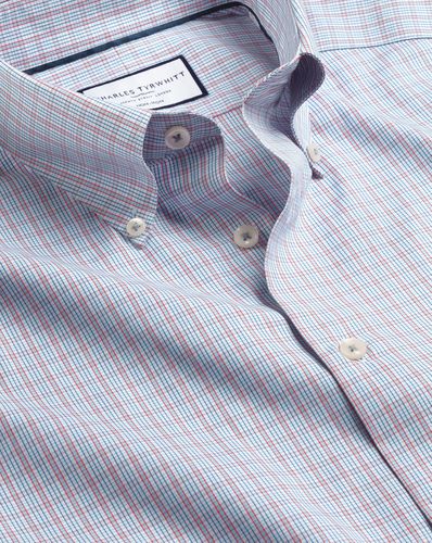 Chemise Oxford À Carreaux Et Col Boutonné Sans Repassage - par - Charles Tyrwhitt - Modalova