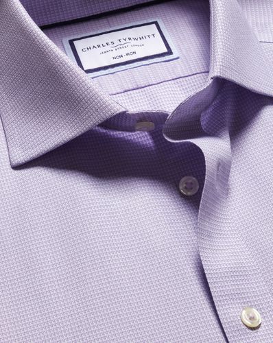 Chemise Extensible À Tissage Kensington Et Col Italien Sans Repassage - Foncé par - Charles Tyrwhitt - Modalova