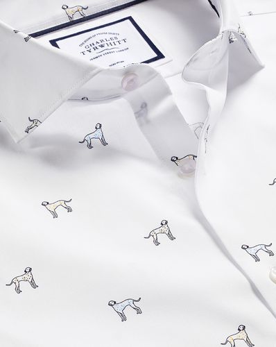 Chemise À Motif Dalmatien Imprimé À Col Semi-Italien Sans Repassage - par - Charles Tyrwhitt - Modalova