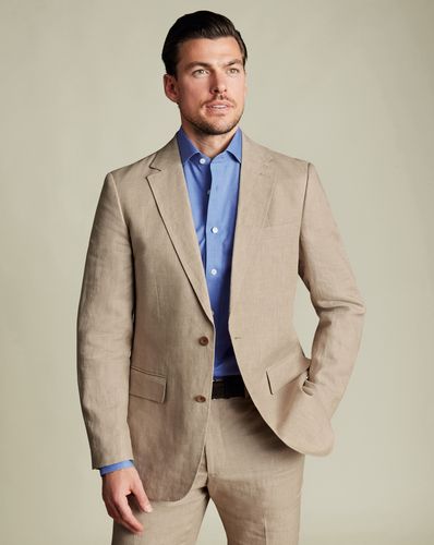 Veste En Lin - Taupe en par - Charles Tyrwhitt - Modalova