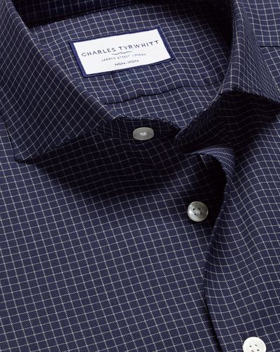 Chemise Performance En Sergé À Petits Carreaux Sans Repassage - De France par - Charles Tyrwhitt - Modalova