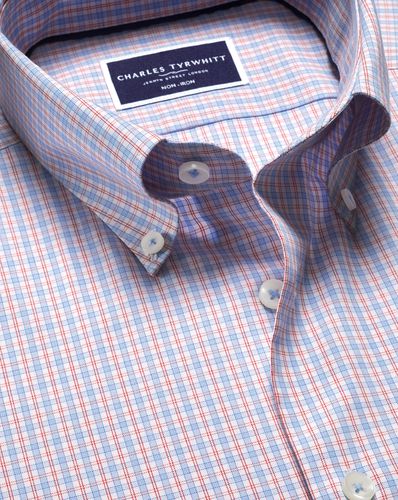 Chemise Oxford À Motif Quadrillé Et Col Boutonné Sans Repassage - par - Charles Tyrwhitt - Modalova