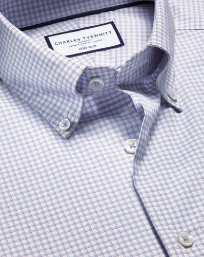 Chemise À Tissage Oxford Nervuré Sans Repassage - Bleu Et Rouge en par - Charles Tyrwhitt - Modalova