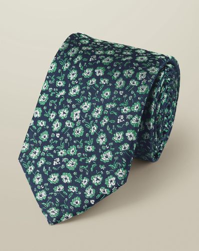 Cravate En Soie À Motif Floral - De France Et Vert par - Charles Tyrwhitt - Modalova