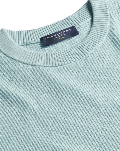 Pull Gaufré En Coton Et Mérinos À Col Rond - Vert Menthe en par - Charles Tyrwhitt - Modalova