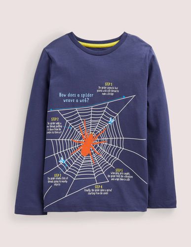 Navy Spider Print Long-Sleeved Halloween T-shirt Garçon - Boden - Modalova