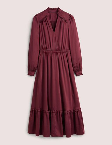 Robe midi plissée en satin - Boden - Modalova