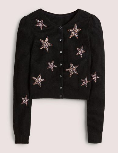 Black Star-Embellished Ribbed Cardigan - Boden - Modalova