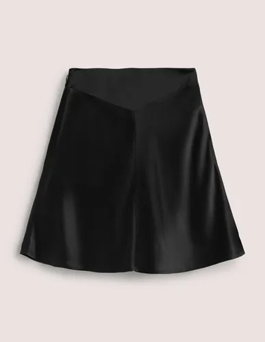 Black Satin Bias-cut Mini Skirt - Boden - Modalova