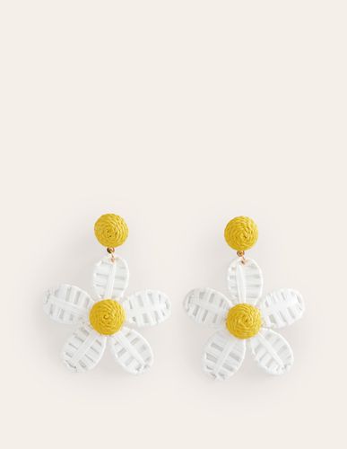 Boucles d'oreilles fleurs en raphia - Boden - Modalova