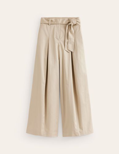 Pantalon palazzo en satin de coton - Boden - Modalova