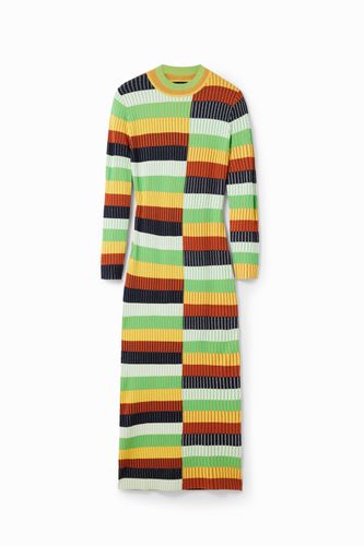 Robe midi maille rayures - Desigual - Modalova