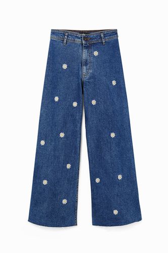 Jupe-culotte en jean marguerites - Desigual - Modalova