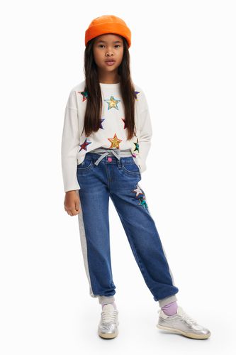 Pantalon jogger côtelé étoiles - Desigual - Modalova