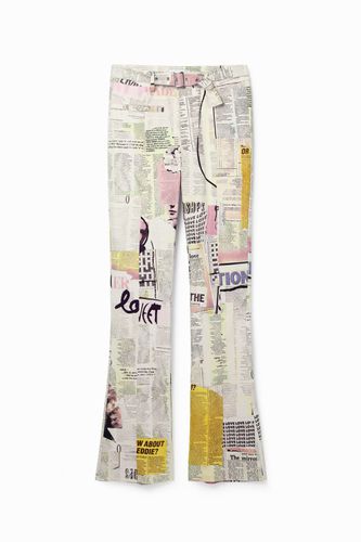 Pantalon évasé journal - Desigual - Modalova